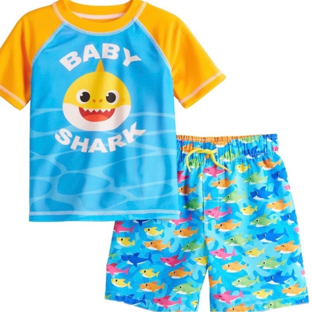 Nickelodeon Baby Shark Rashguard Top & Trunks SPF 50